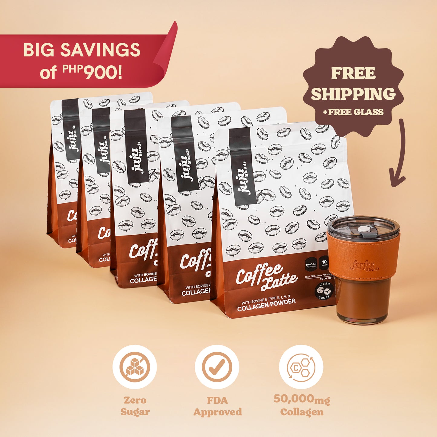 Collagen Coffee Latte (10 sachets)
